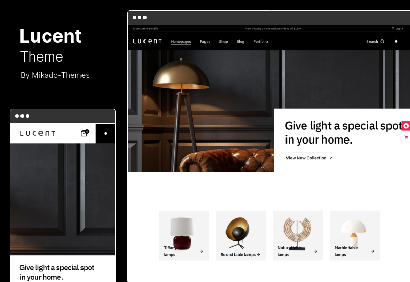 Lucent Theme - 조명 가게 WooCommerce 테마
