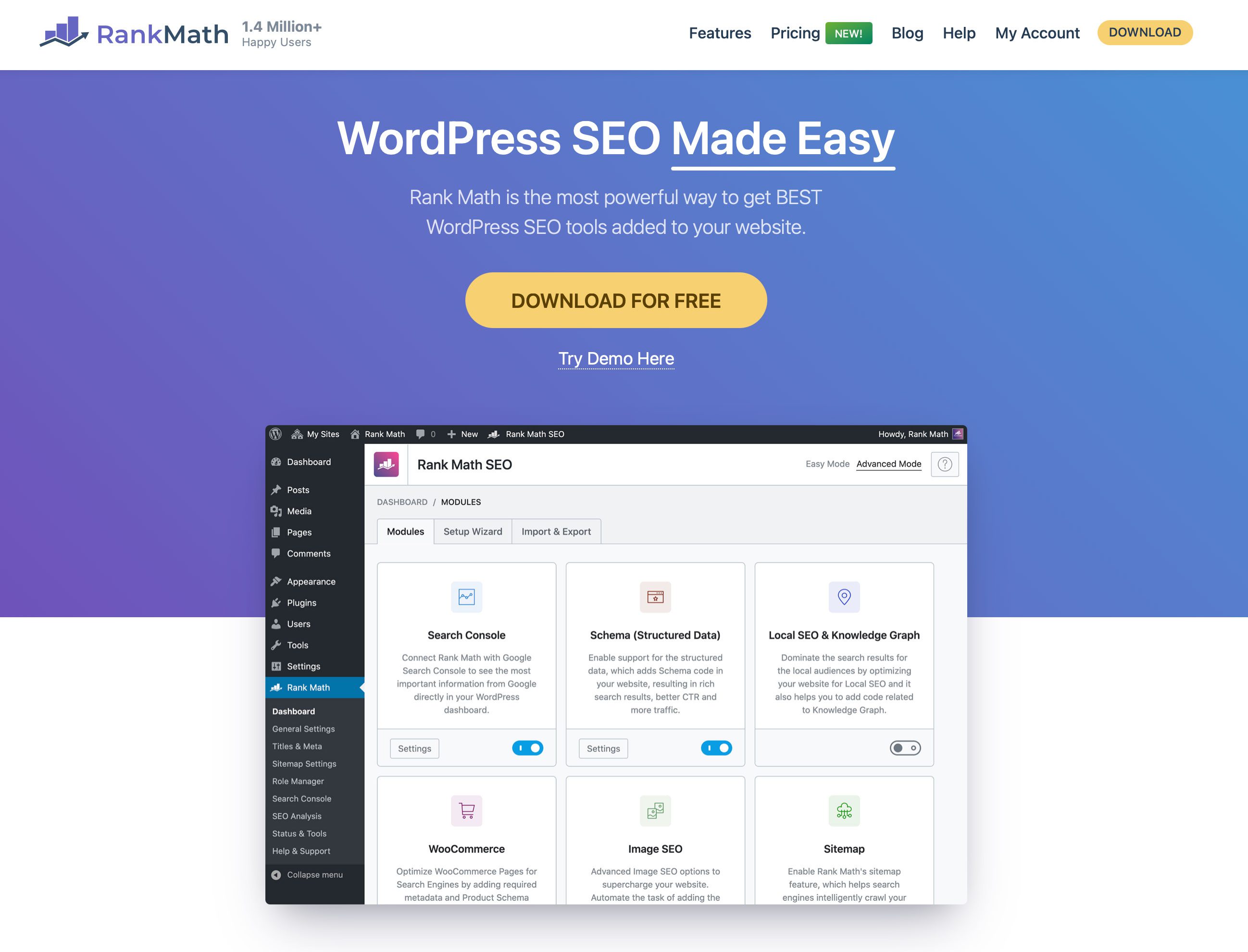 Plug-in RankMath SEO para WordPress