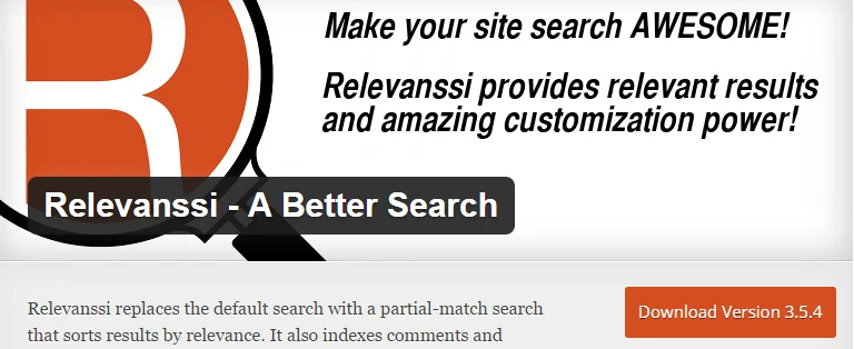 relevanssi- WordPress 검색 필터 플러그인