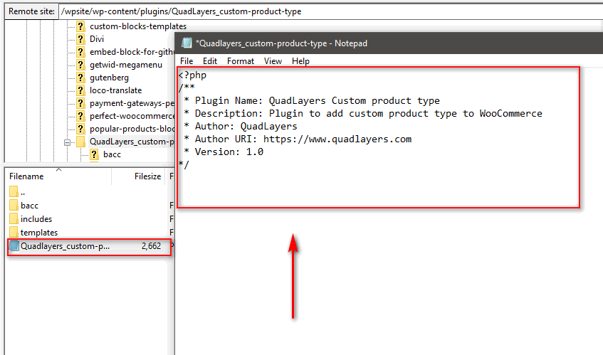 adicionando código ao arquivo principal do plugin