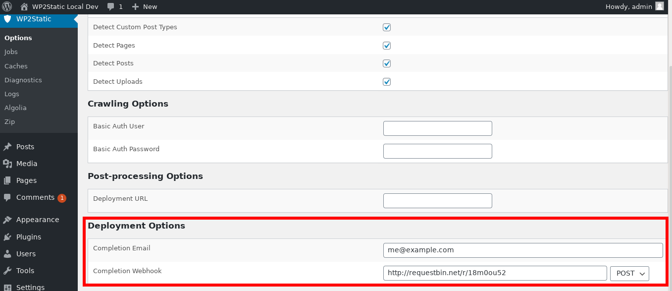 WP2Static で WordPress サイトの静的バージョンを作成する