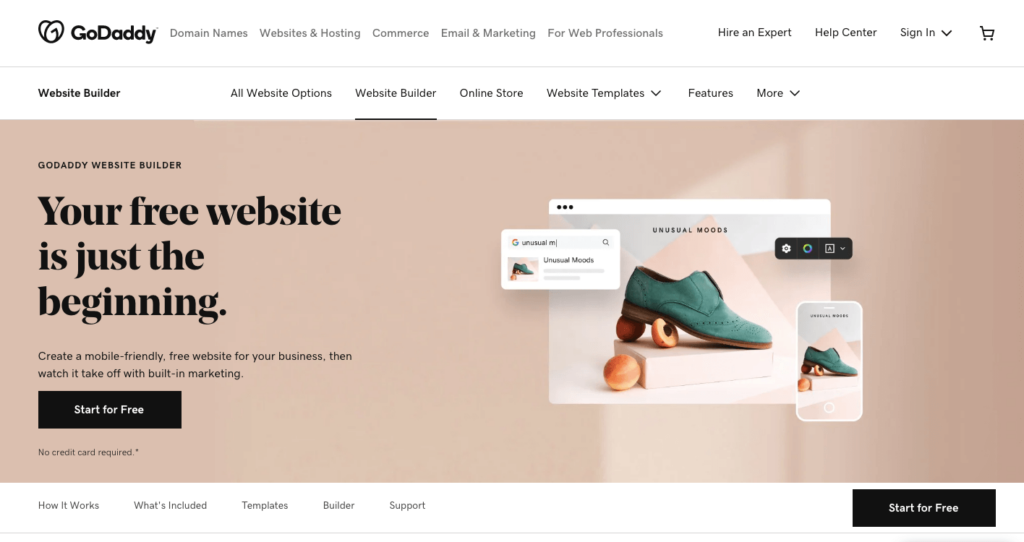 8 Pembangun Situs Web Gratis Terbaik untuk Membuat Situs Web Anda di Tahun 2023 7 godaddy site builder 4