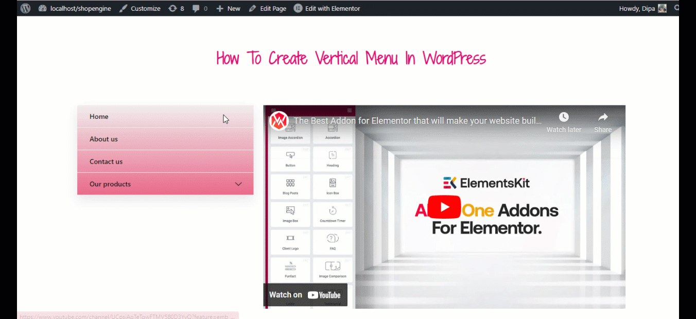 Cara membuat menu vertikal di WordPress