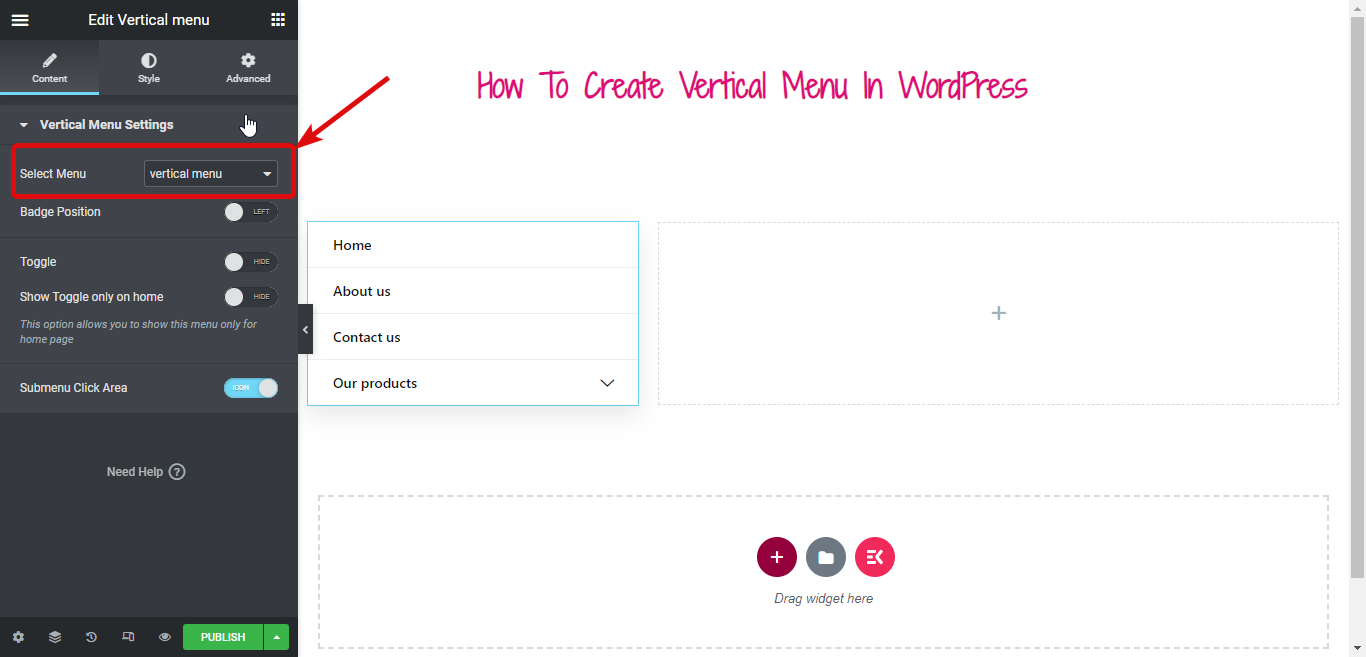 cara membuat menu vertikal di wordpress