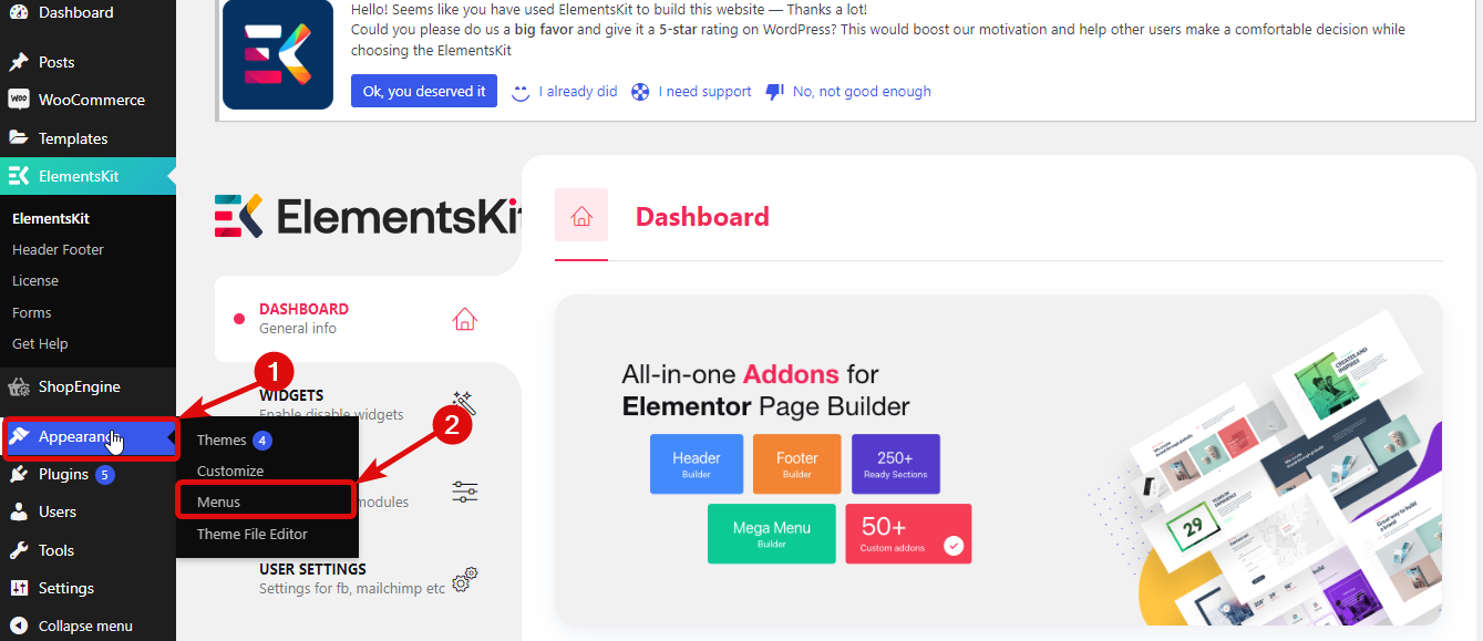 klik menu untuk membuat menu vertikal di WordPress