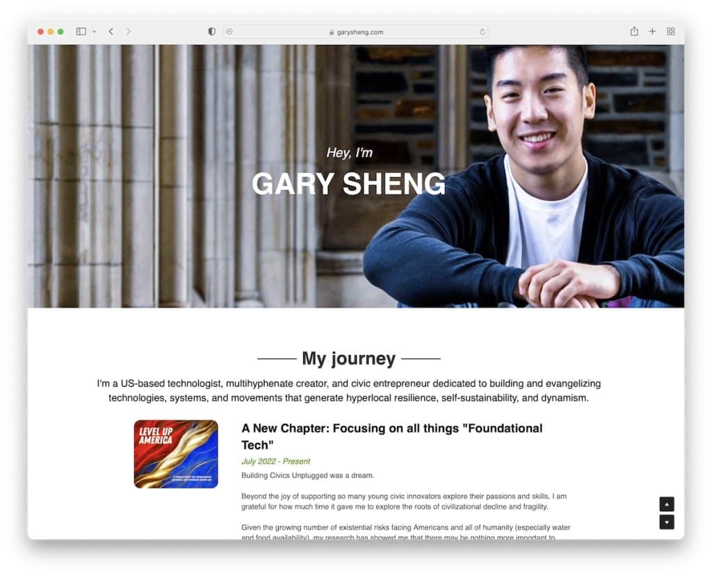 site de currículo de gary sheng