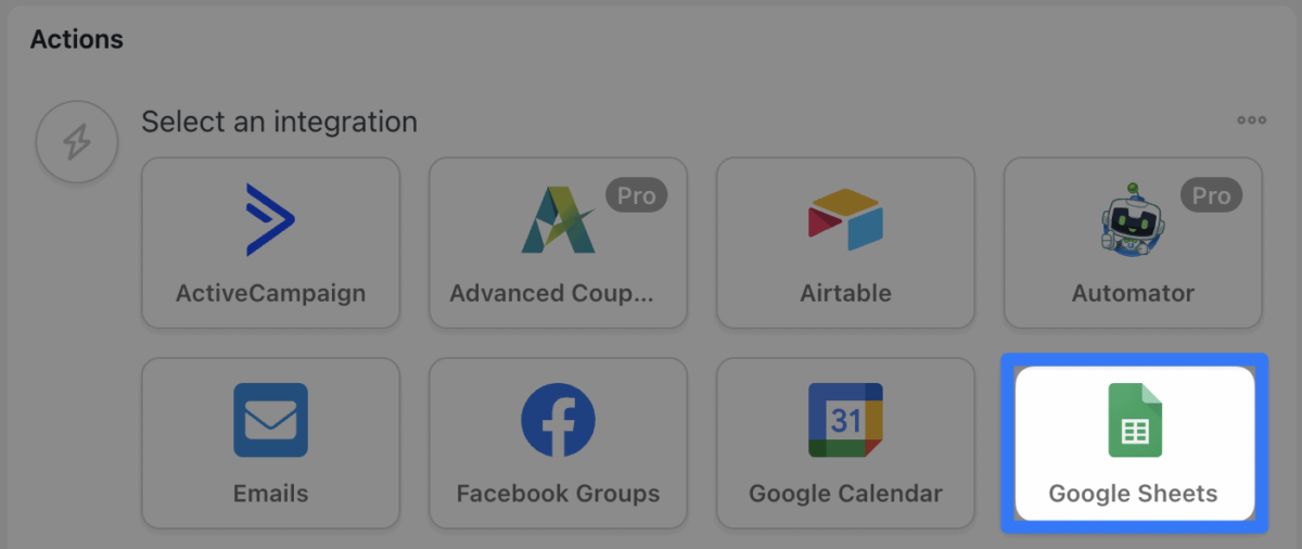Automatización del aula con LearnPress y Uncanny Automator 87 add actions google sheets