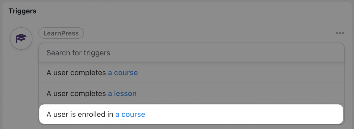 Automatización del aula con LearnPress y Uncanny Automator 75 a user is enrolled in a course