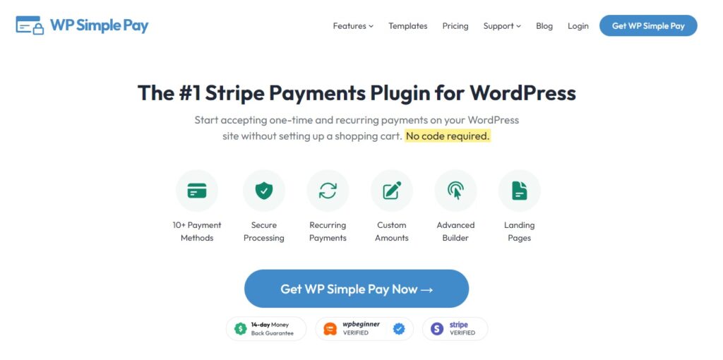 wp simple pay лучшие полосовые плагины wordpress