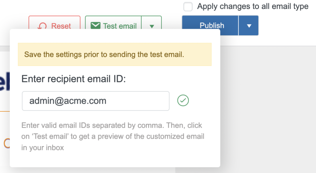 test e-postaları gönderme