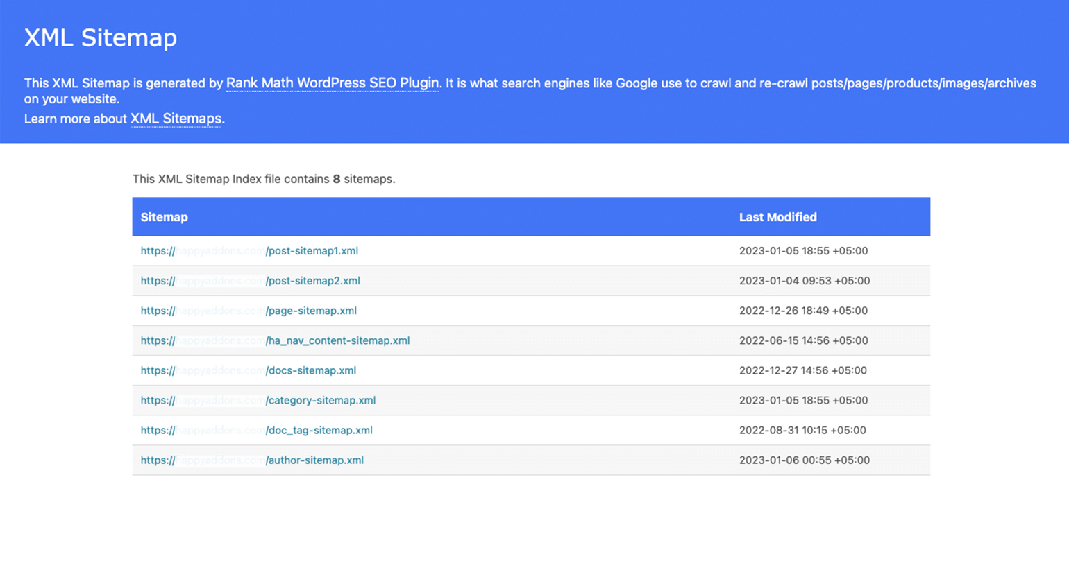 2023년 웹 개발자를 위한 가장 유용한 SEO 체크리스트 4 XML Sitemap