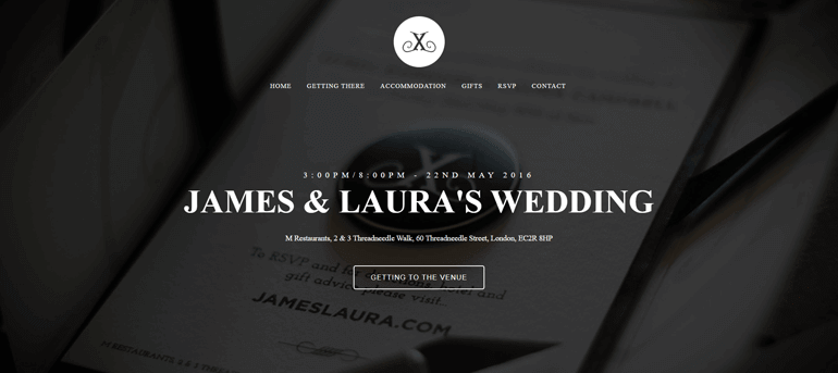 James und Laura Eines der besten Beispiele für Hochzeitswebsites