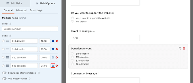 Aggiunta di opzioni di pagamento a un modulo WordPress Adding payment choices to a WordPress form