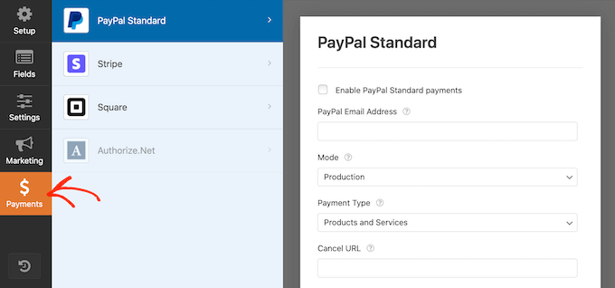 Configurazione dei pagamenti PayPal con WPForms Configuring PayPal payments with WPForms