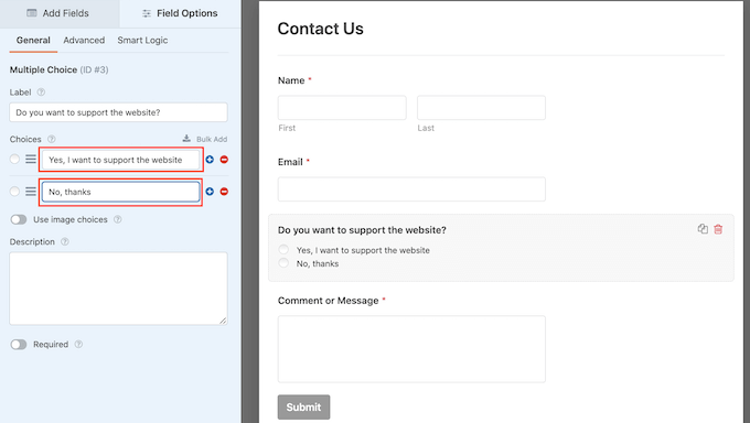 Aggiunta di un pagamento facoltativo a un modulo WordPress Adding an optional payment to a WordPress form