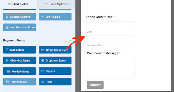 Aggiunta di campi di pagamento a un modulo WordPress Adding payment fields to a WordPress form