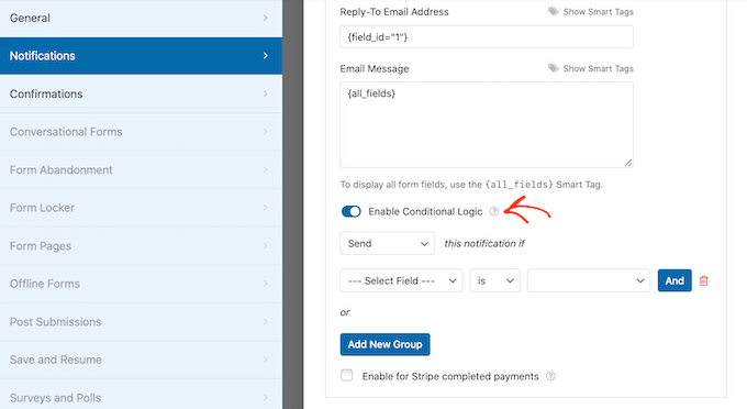 Creazione di e-mail e notifiche in logica condizionale Creating conditional logic emails and notifications