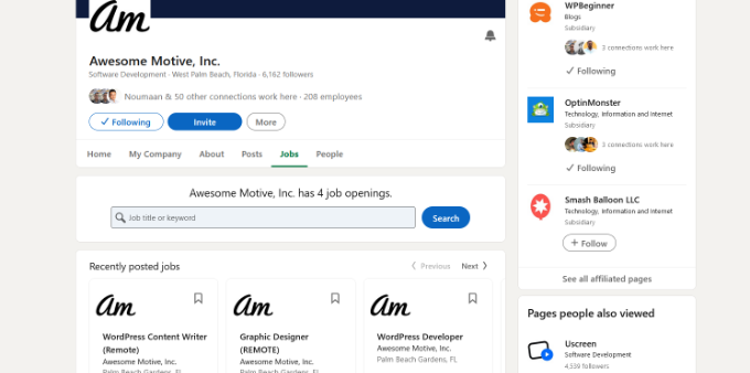 在 LinkedIn 页面上发布职位 Post jobs on LinkedIn page