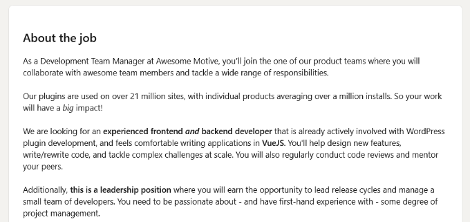 职位描述中的公司介绍 Company intro in job description