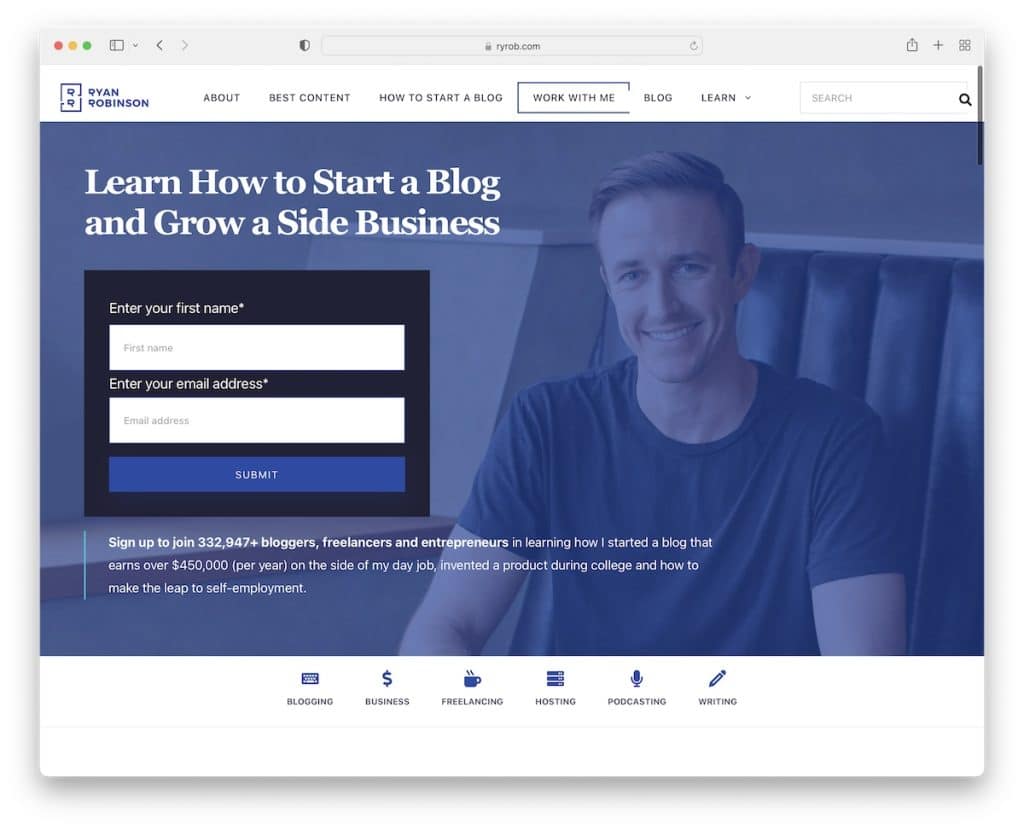 Ryan Robinson-Affiliate-Website
