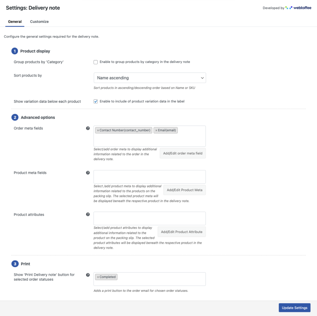 WooCommerce 送货单的常规设置