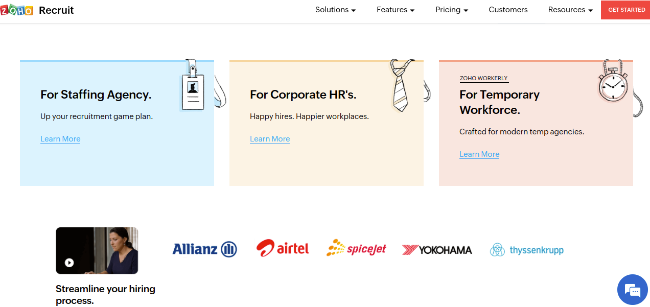 Zoho Recruit - 用于招聘的人员配置软件