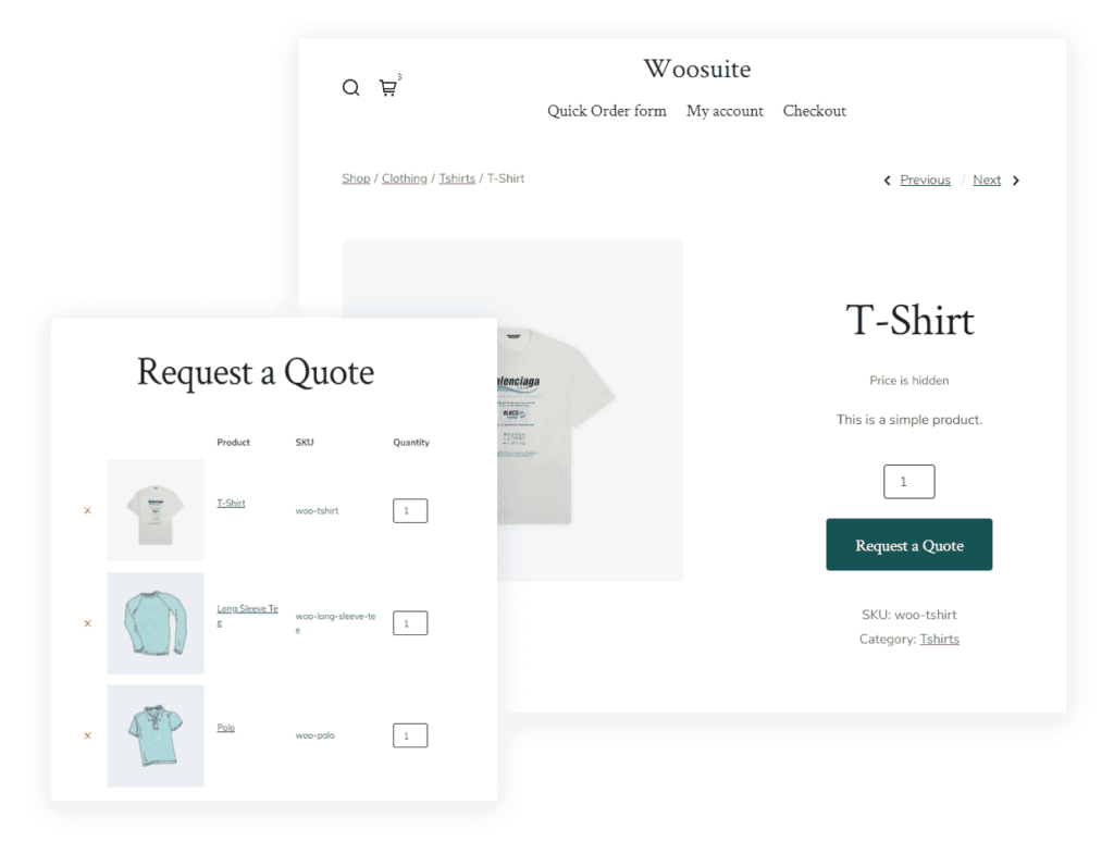 woocommerce demander un devis par woosuite