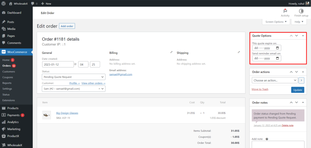 WooCommerce 请求报价:通过 WholesaleX 立即获得最优惠的价格! 13 Request A Quote Expiration and Reminder Date Settings