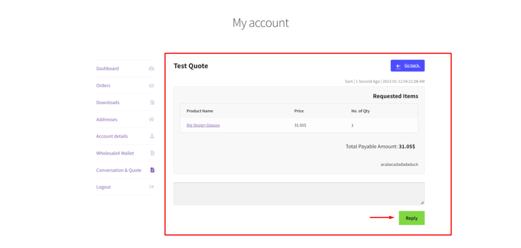 WooCommerce 请求报价:通过 WholesaleX 立即获得最优惠的价格! 7 Request A Quote Continuation for Registered User