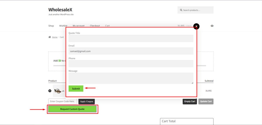 WooCommerce 请求报价:通过 WholesaleX 立即获得最优惠的价格! 6个 Request Custom Quote for Registered User
