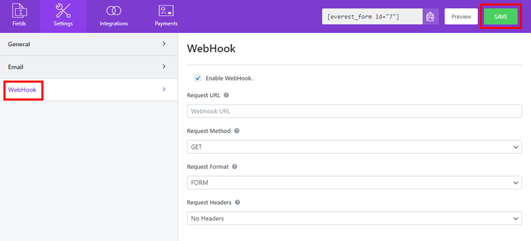 启用 WebHook