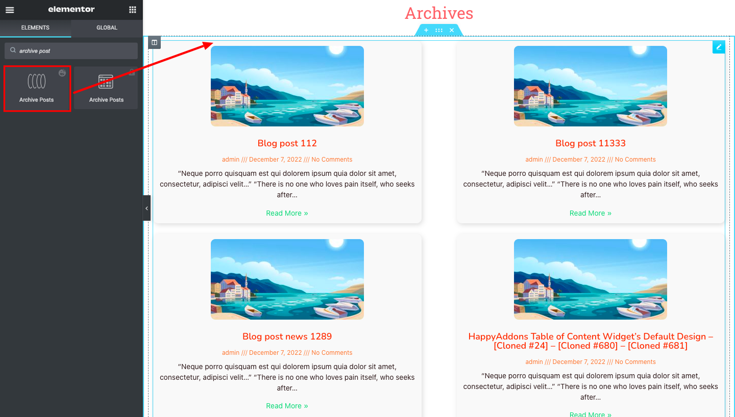 HappyAddons Memperkenalkan Pembuat Tema Gratis untuk Pengguna Elementor 18 Archive Posts Widget of HappyAddons