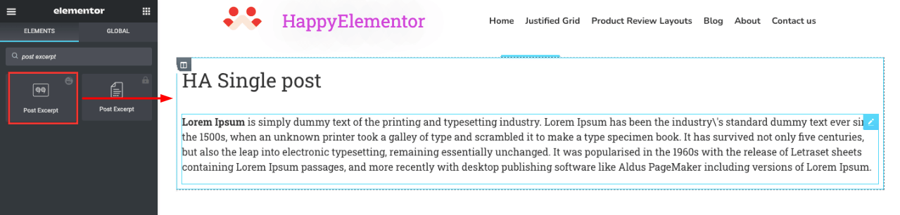 How to Add Post Excerpt to Elementor Website Using HappyAddons