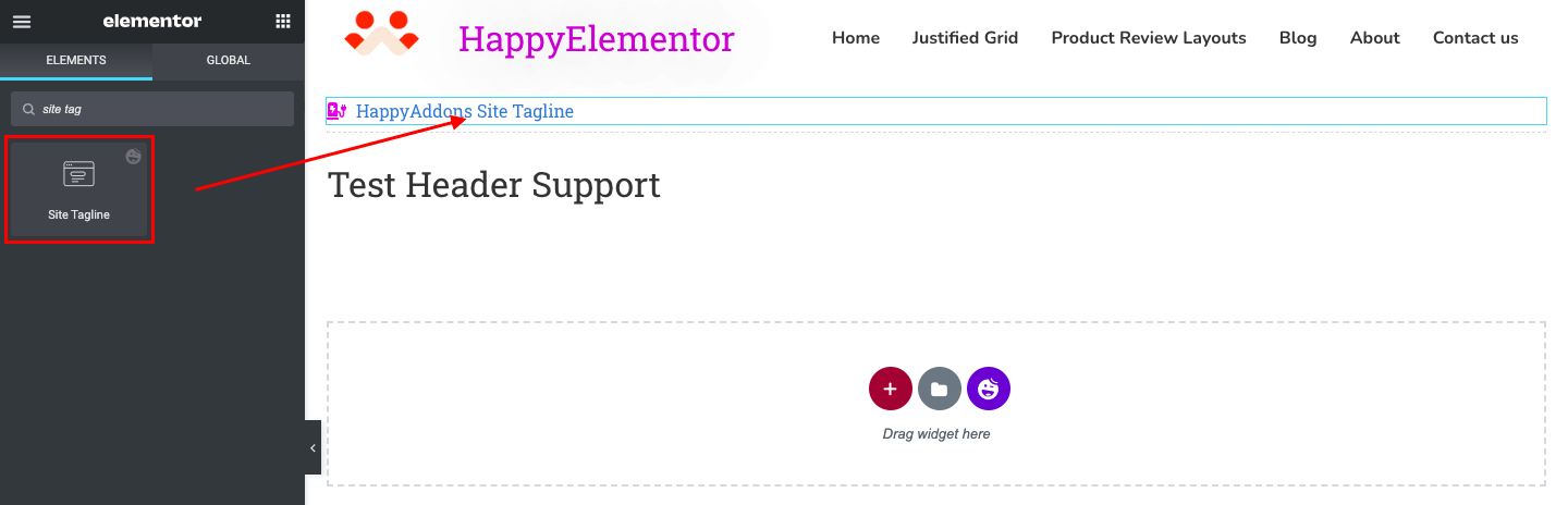 HappyAddons Memperkenalkan Pembuat Tema Gratis untuk Pengguna Elementor 7 How to Add Site Tagline to Elementor Website Using HappyAddons