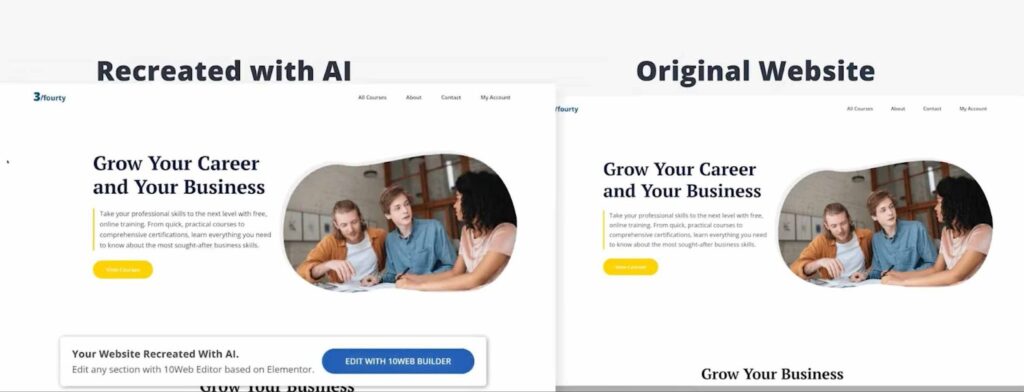 10web ai 網站重建示例