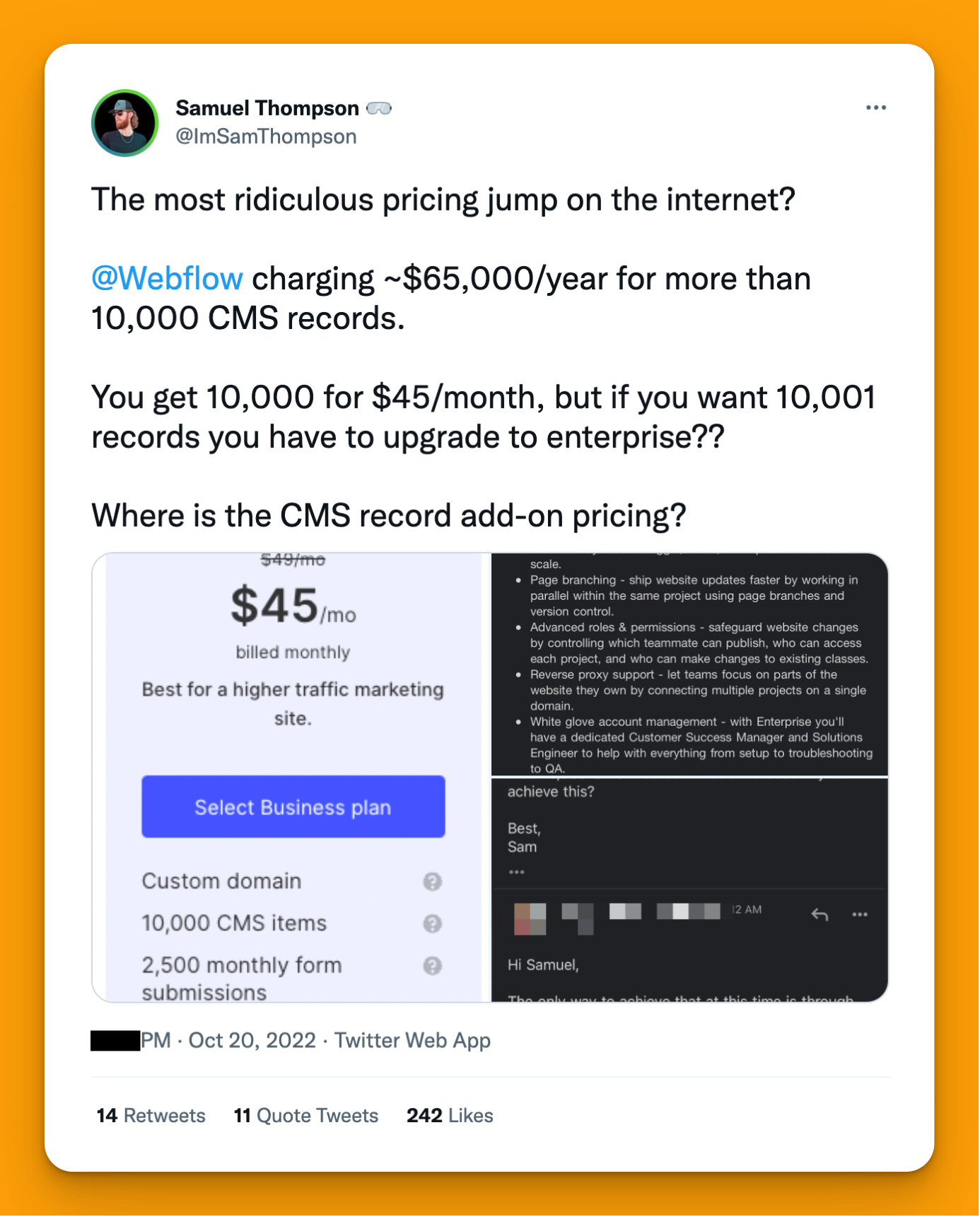 ราคา Webflow Enterprise