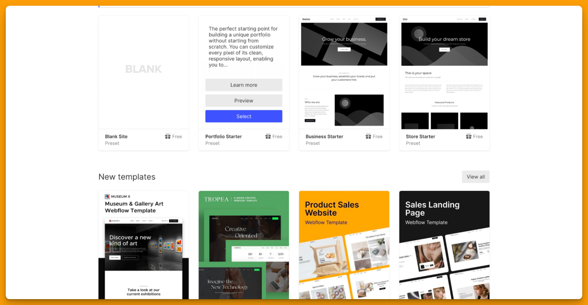 เทมเพลต Webflow