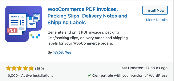 Faktur PDF WooCommerce, plugin label pengiriman
