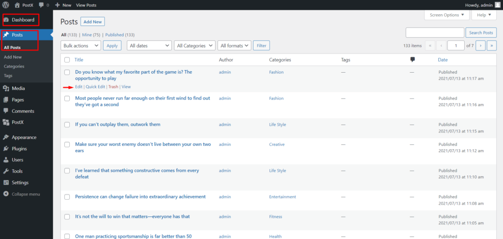 Come aggiungere miniature video in primo piano in WordPress con PostX 3 PostX All Post Editing