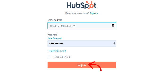 zaloguj się na swoje konto w hubspot Log in to your HubSpot account