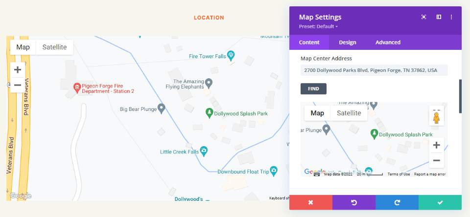 Aggiungi un modulo mappa