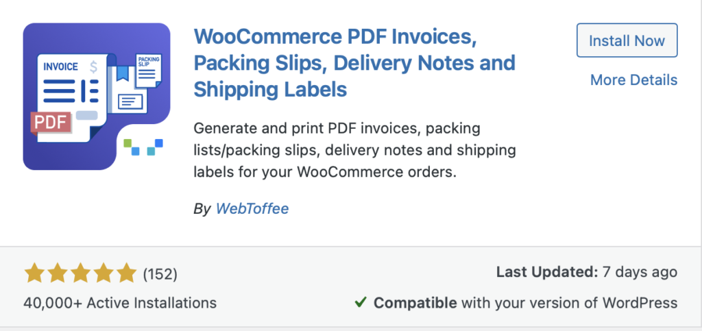 ปลั๊กอินใบแจ้งหนี้และบันทึกการจัดส่งสำหรับ WooCommerce