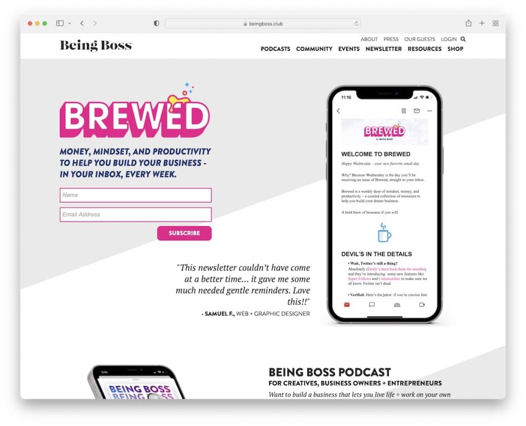 essere il sito web del podcast del capo