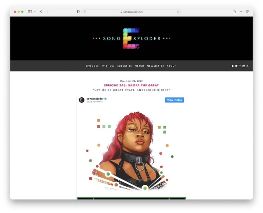 Sito web del podcast di Song Exploring
