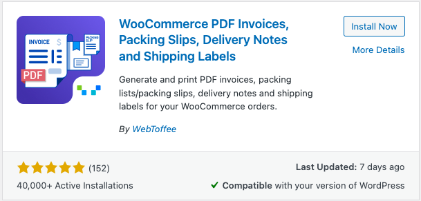 WooCommerce PDF 发票插件
