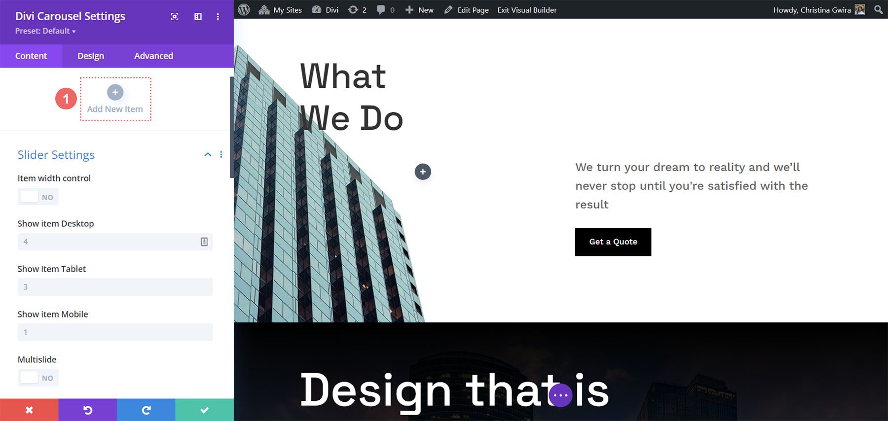 Divi 旋轉木馬模塊幻燈片