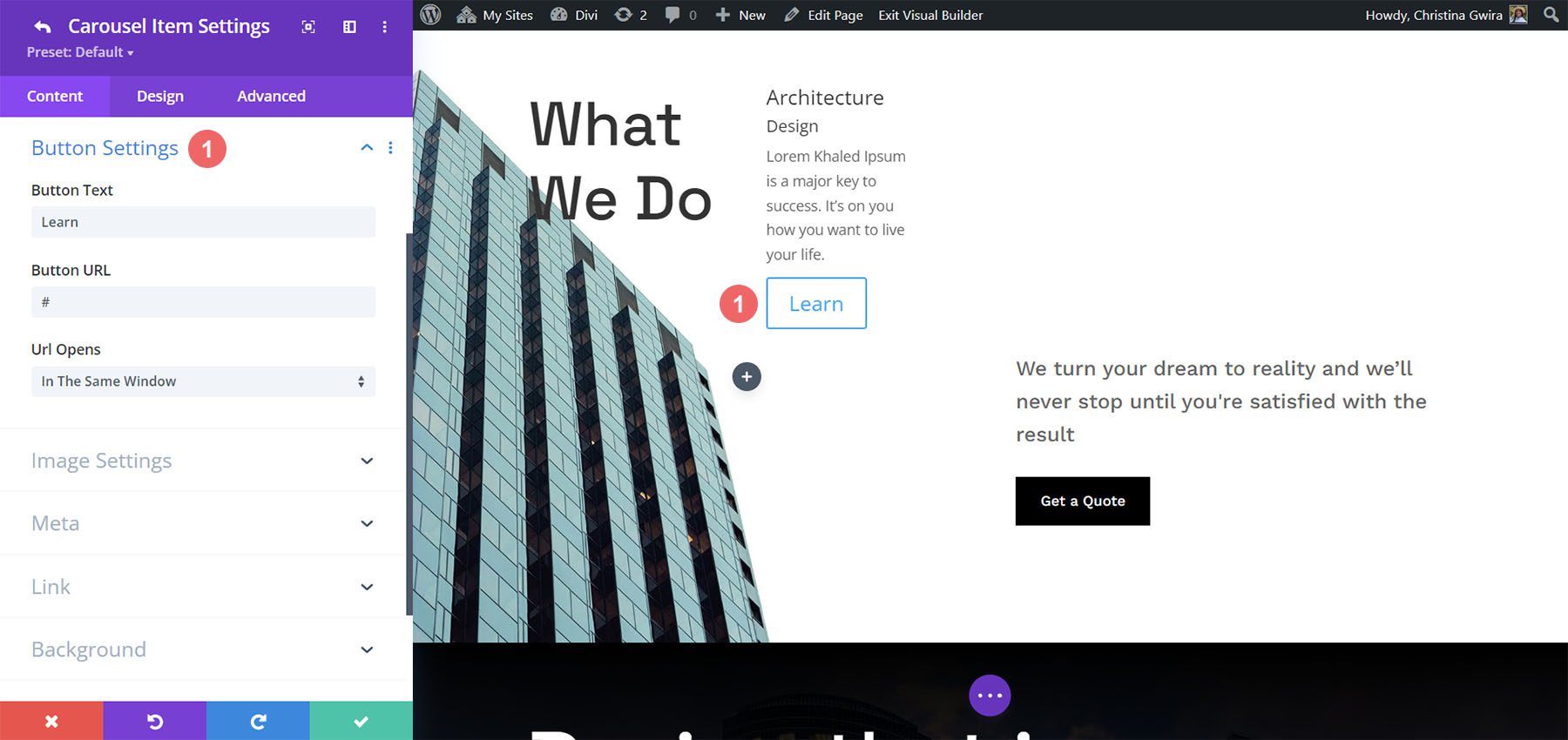 Divi 旋轉木馬模塊幻燈片