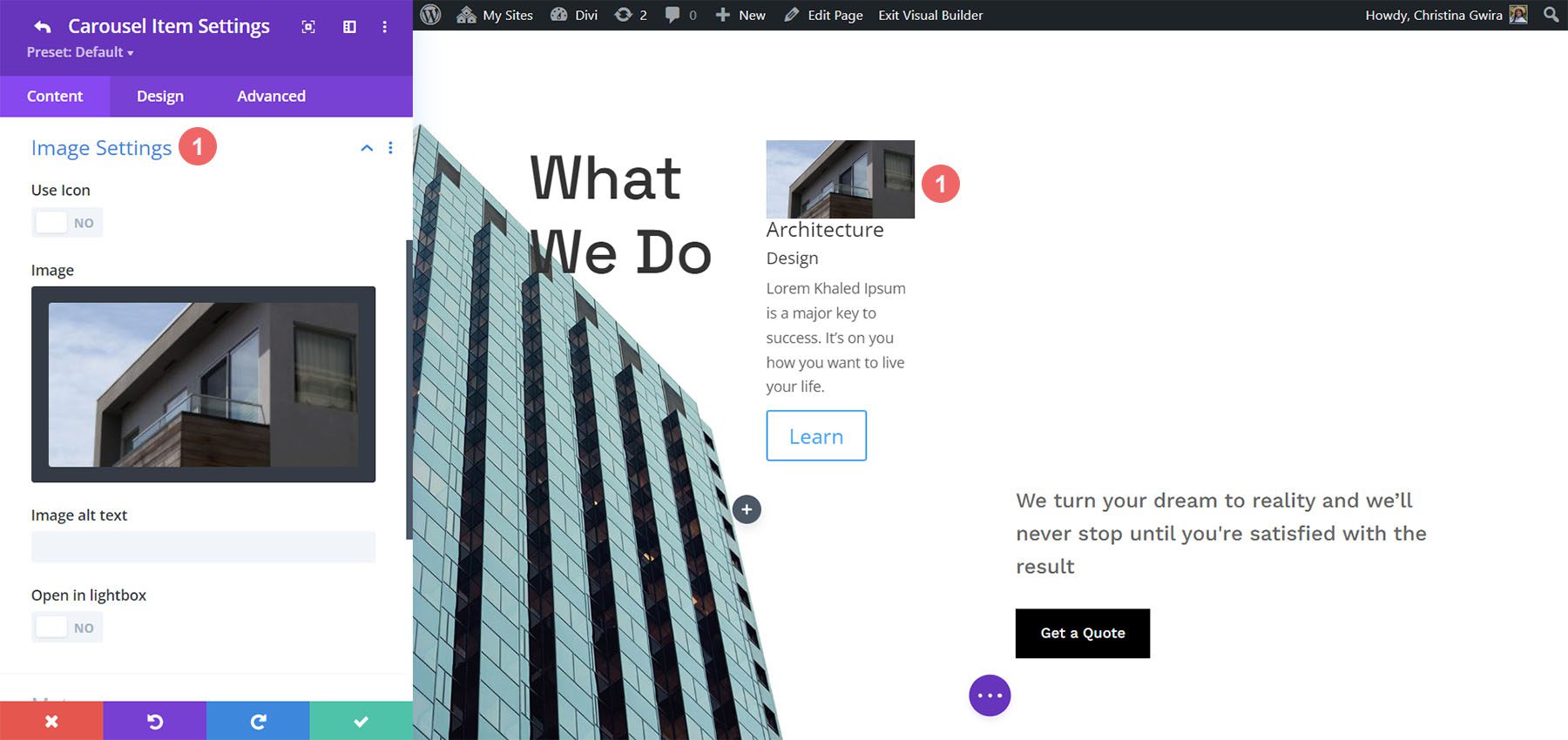 Divi 旋轉木馬模塊幻燈片