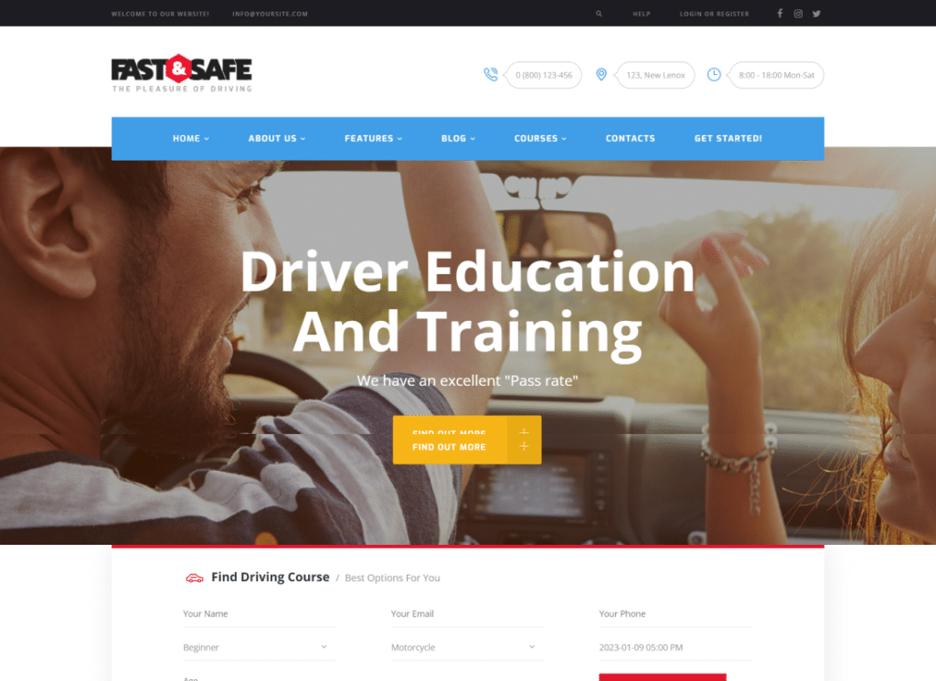 Schnell & Sicher - Fahrschule WordPress Theme