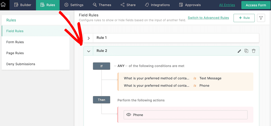 Setting up conditional logic with Zoho Forms